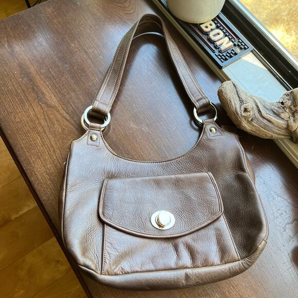 Coronado Hobo Leather Purse Concealed Carry Cognac Shoulder Bag Pockets NRA - Picture 1 of 16